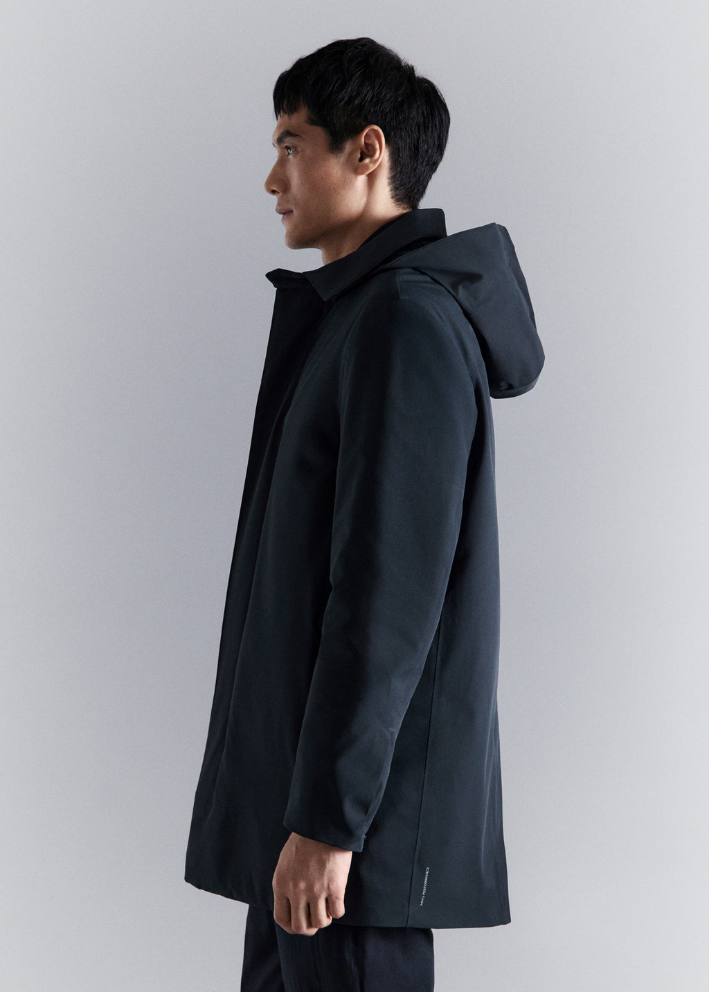 Packable parka with detachable hood