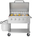 Commercial Outdoor Propane Gas Grill With Roll Dome Cover in Stainless-Steel (CGKIT3-36D) - Stainless Steel