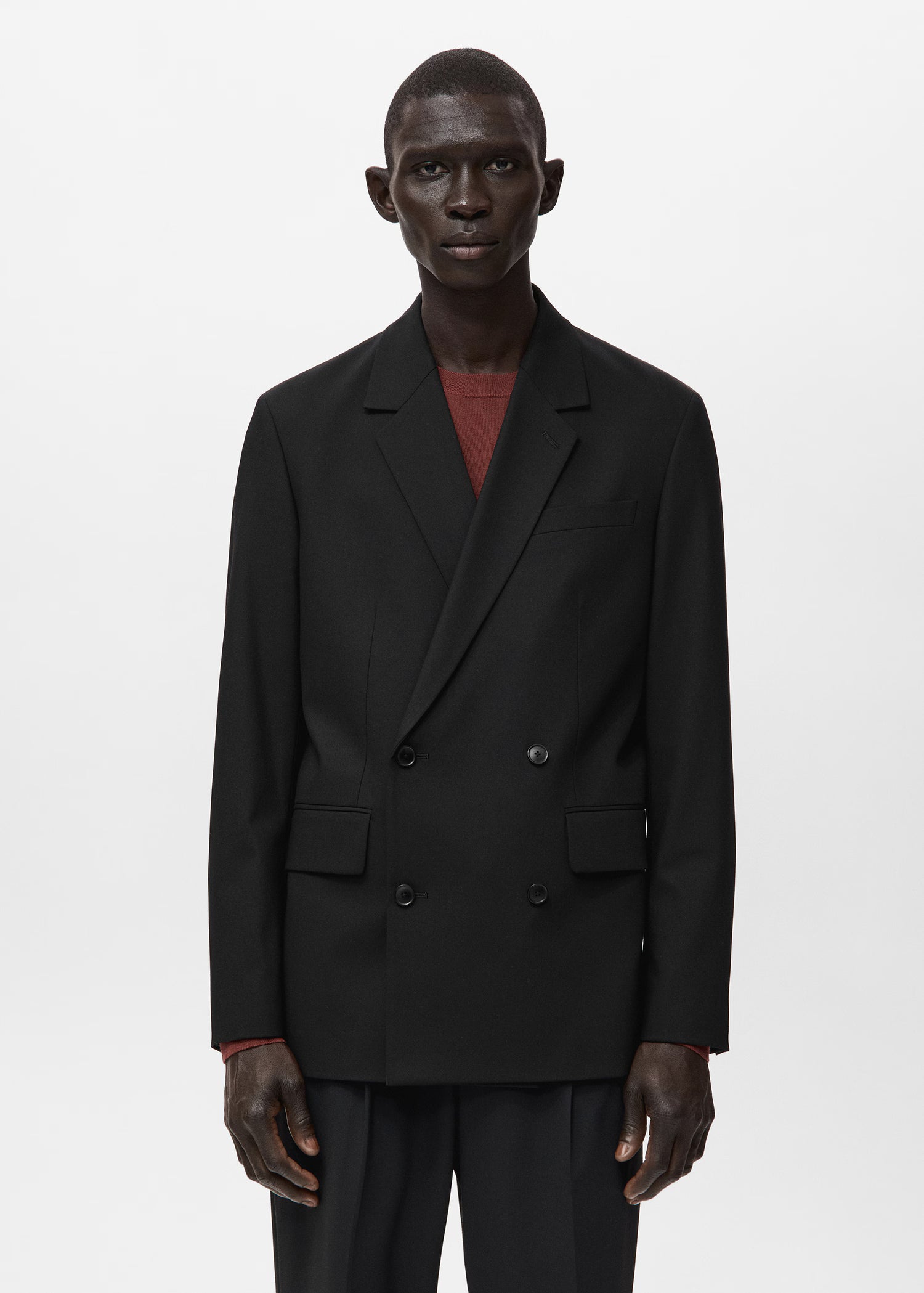 Boston regular-fit double-breasted suit jacket