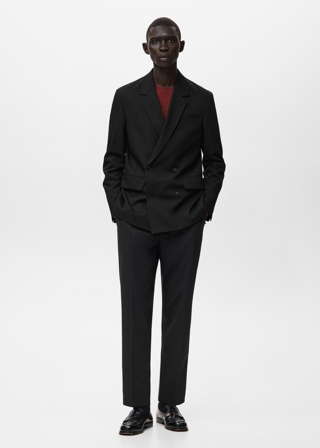 Boston regular-fit double-breasted suit jacket