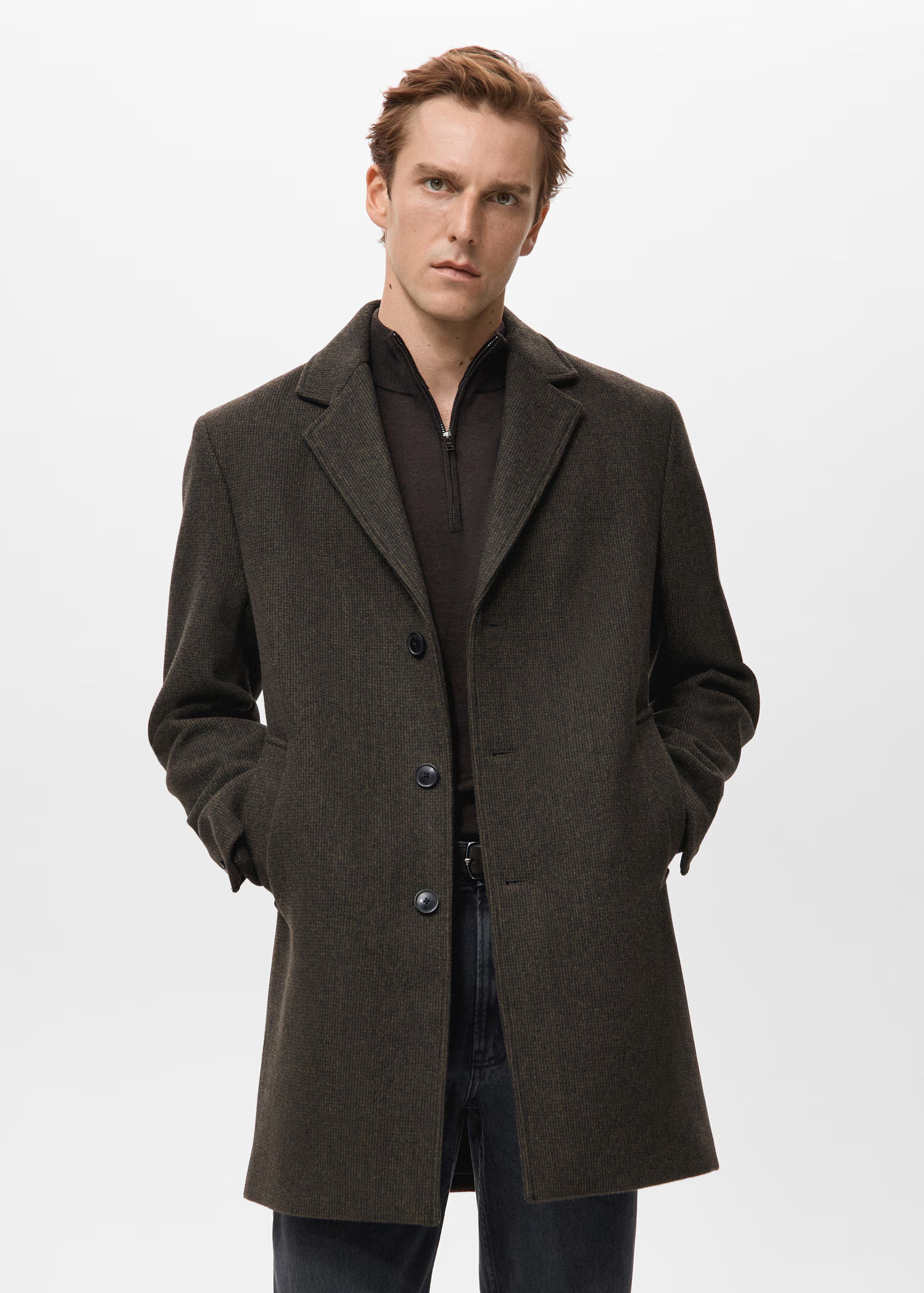 Lightweight recycled wool coat