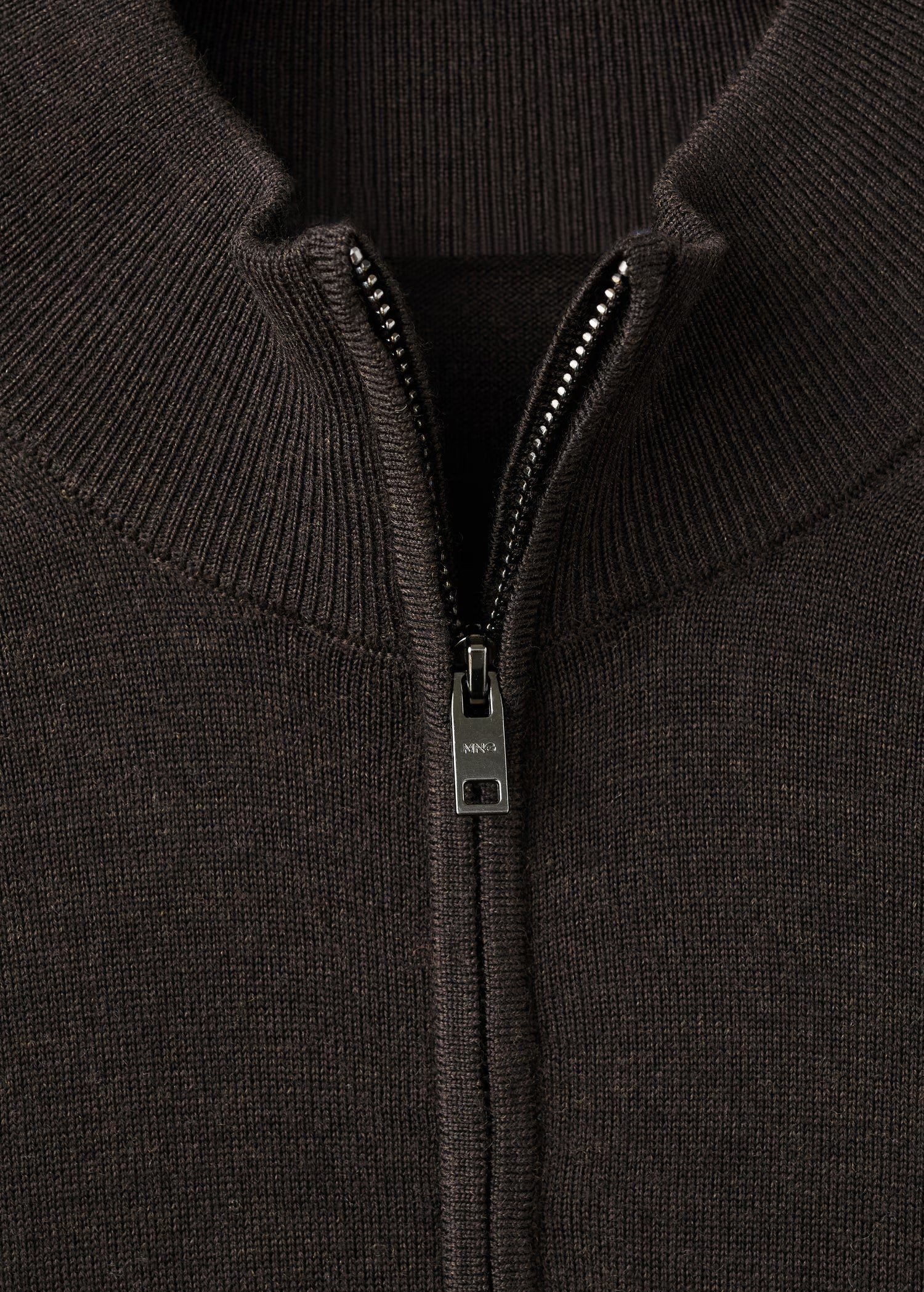100% merino wool zip-neck sweater