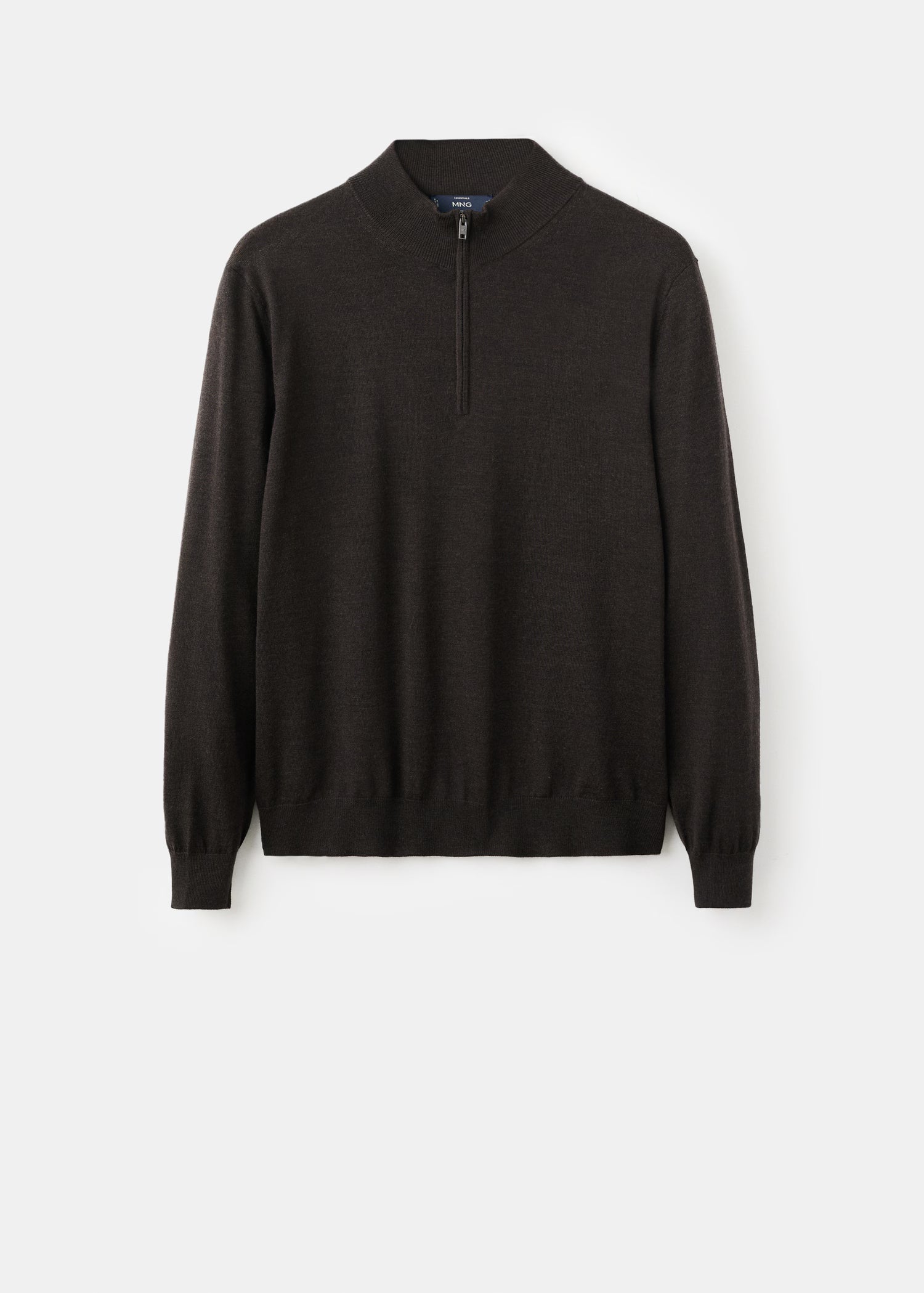 100% merino wool zip-neck sweater